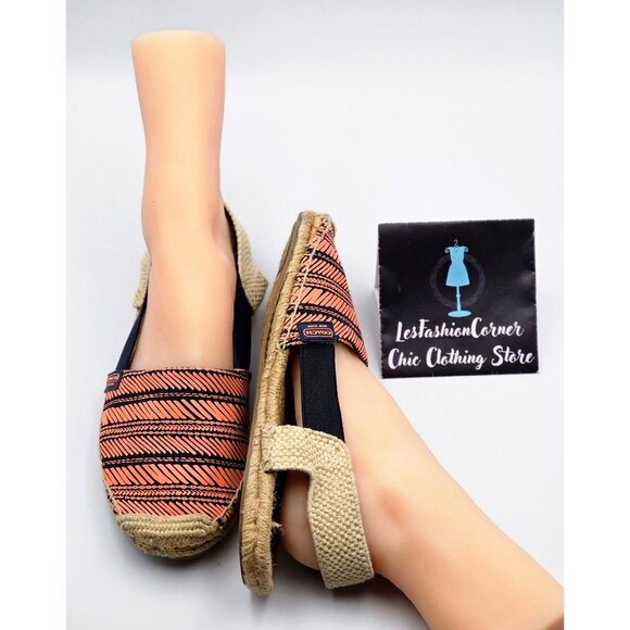 Coach Women's Coral/Blue Rayanne Sling Flat Espadrille Size 9B 336 - Picture 9 of 14